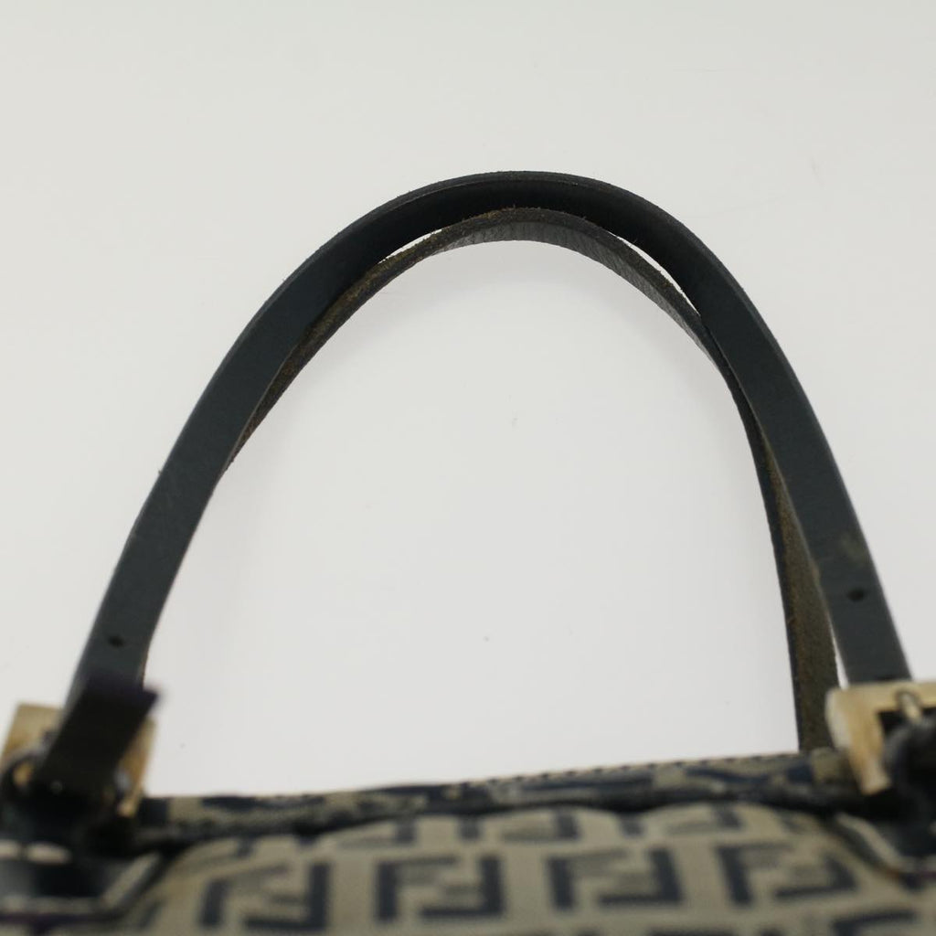 FENDI Zucchino Canvas Hand Bag Navy 51041