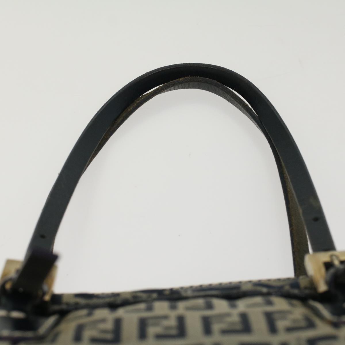 FENDI Zucchino Canvas Hand Bag Navy 51041