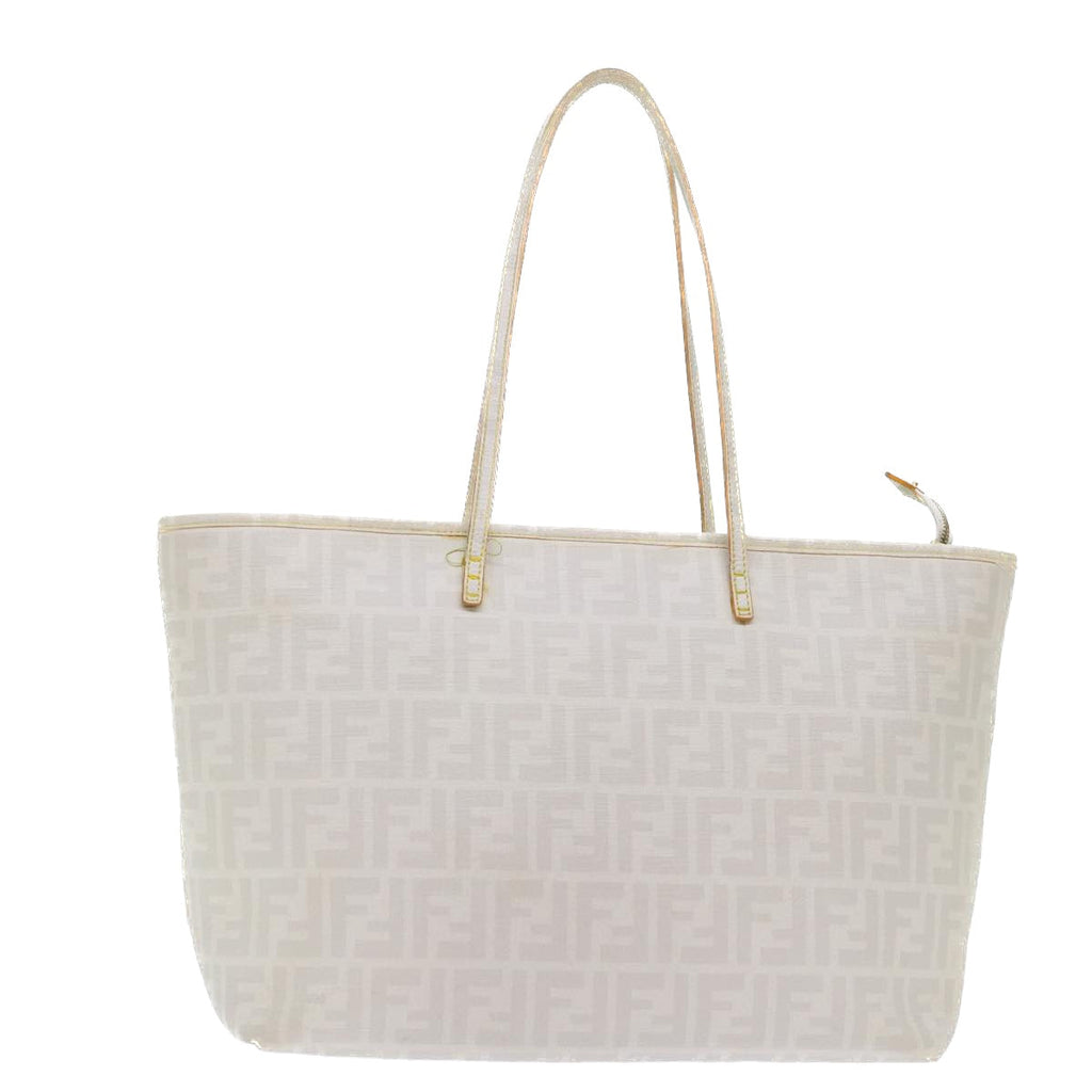 FENDI Zucca Canvas Tote Bag White 51044
