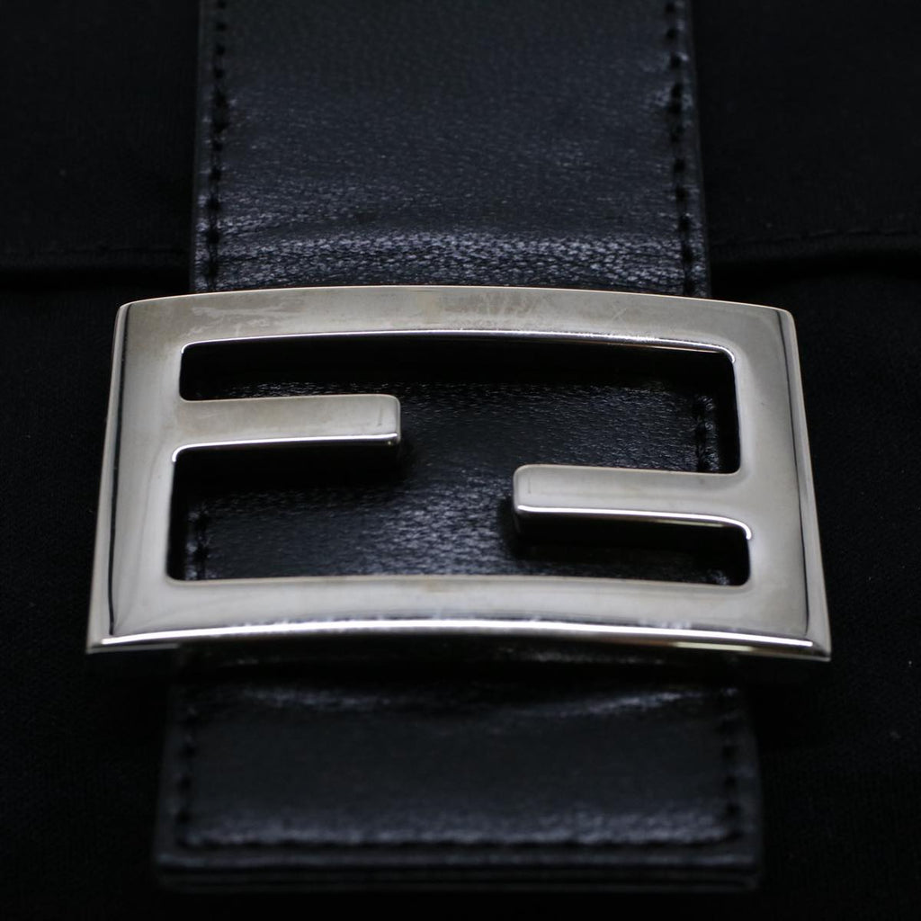 FENDI Mamma Baguette Shoulder Bag Nylon Black 51049