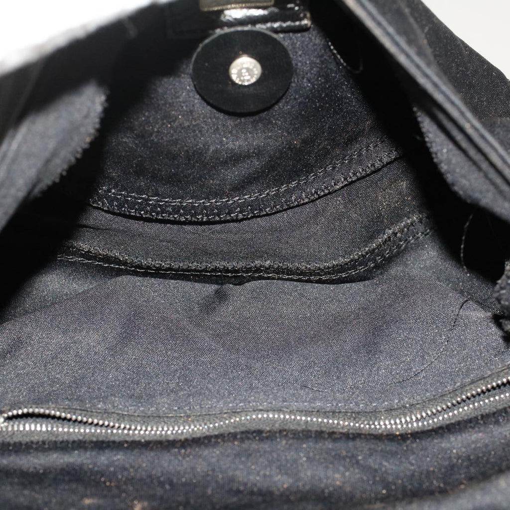 FENDI Mamma Baguette Shoulder Bag Nylon Black 51049