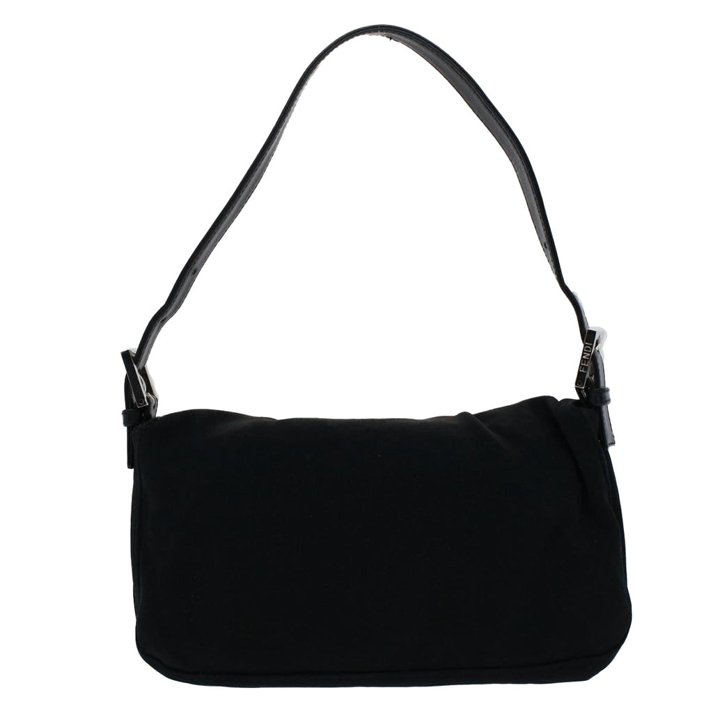 FENDI Mamma Baguette Shoulder Bag Nylon Black 51049