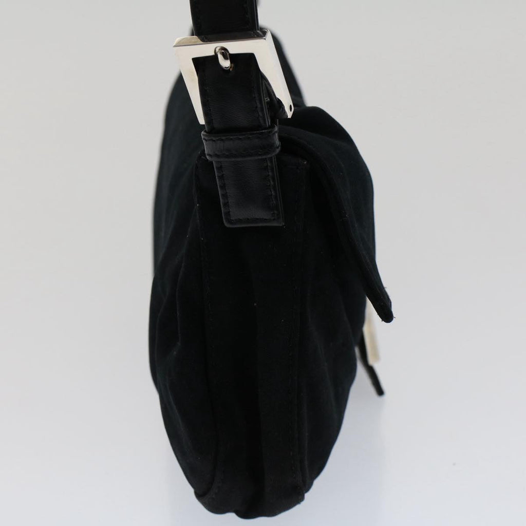 FENDI Mamma Baguette Shoulder Bag Nylon Black 51049