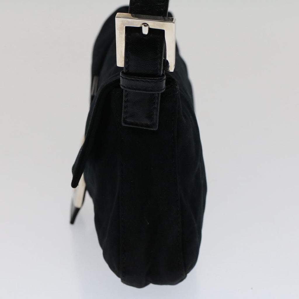 FENDI Mamma Baguette Shoulder Bag Nylon Black 51049