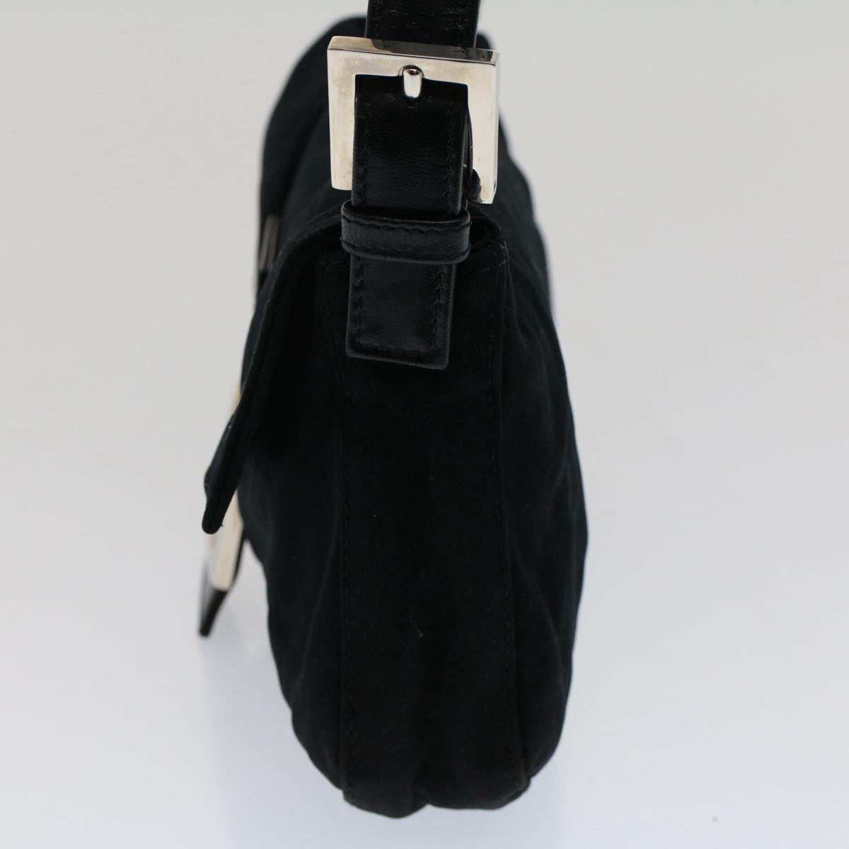 FENDI Mamma Baguette Shoulder Bag Nylon Black 51049
