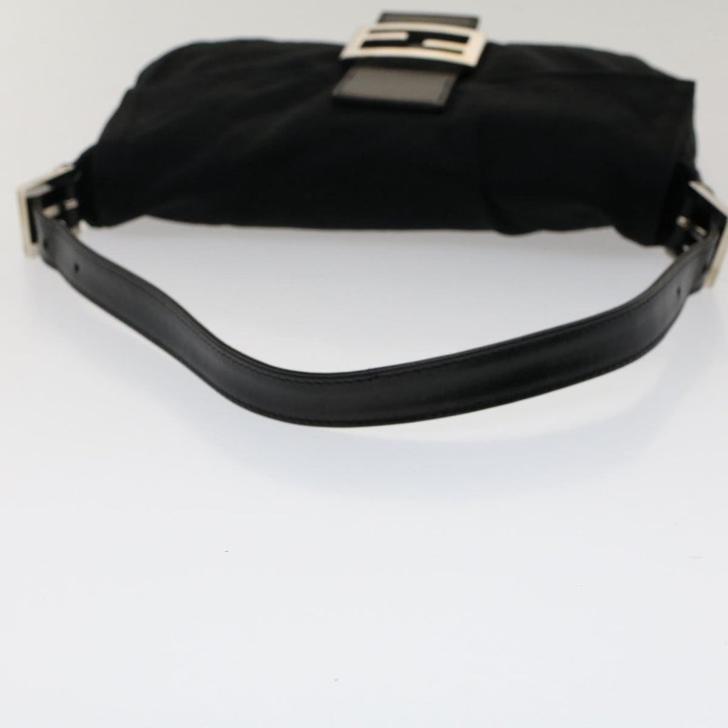 FENDI Mamma Baguette Shoulder Bag Nylon Black 51049