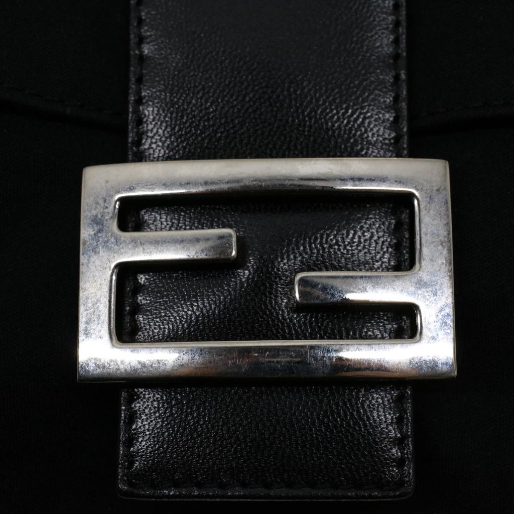 FENDI Mamma Baguette Shoulder Bag Nylon Black 51051