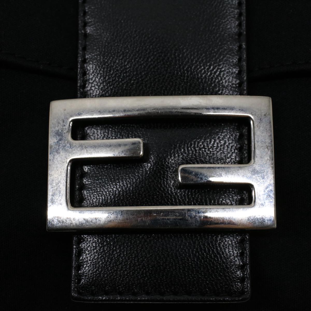 FENDI Mamma Baguette Shoulder Bag Nylon Black 51051