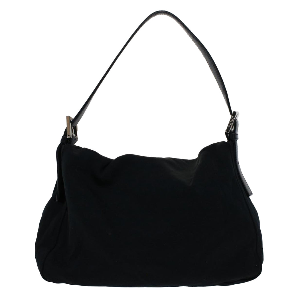 FENDI Mamma Baguette Shoulder Bag Nylon Black 51051