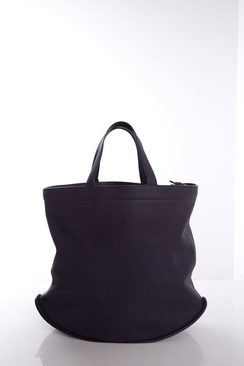 Delvaux Navy Grained Leather Pin Cabas Shoulder Strap Tote
