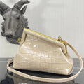 FI First Small White CrocoGLAMIle Bag For Woman 26cm/10in