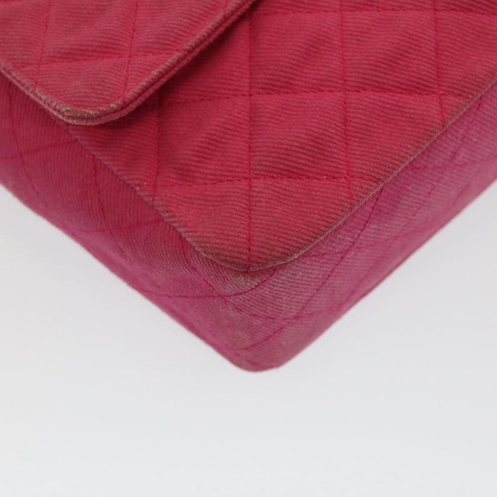 CHANEL Matelasse 25 Chain Flap Shoulder Bag Canvas Pink CC 51276A