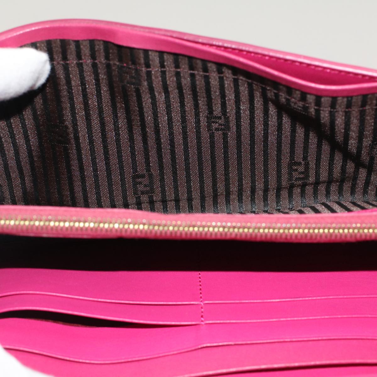 FENDI Long Wallet Patent leather Pink 51304