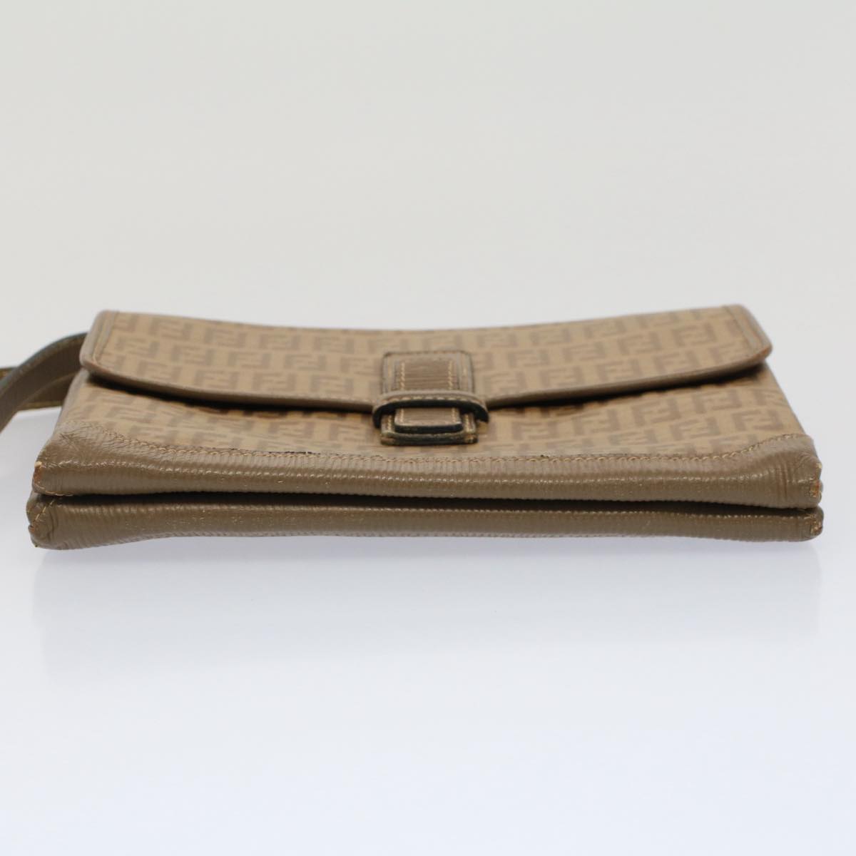 FENDI Zucchino Canvas Shoulder Bag Brown 51367