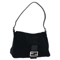 FENDI Mamma Baguette Shoulder Bag Nylon Black 51454