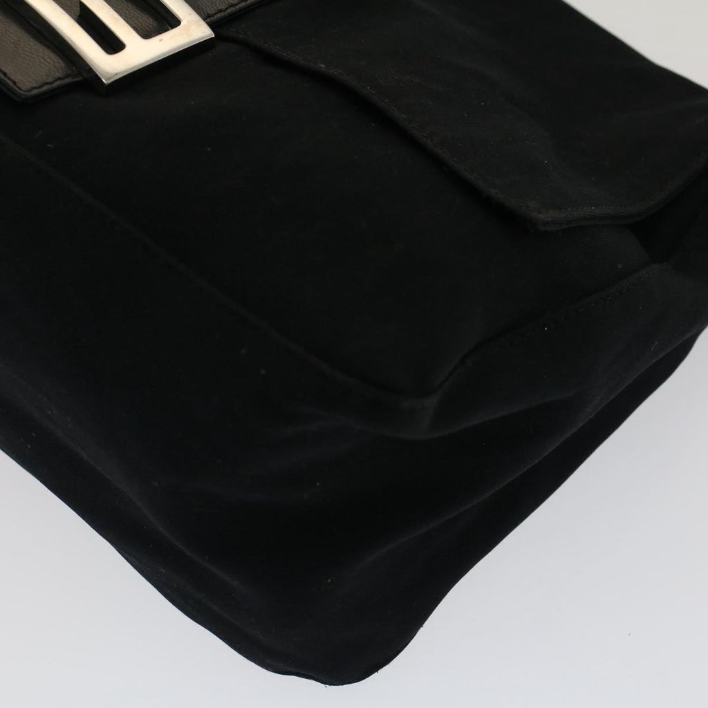 FENDI Mamma Baguette Shoulder Bag Nylon Black 51454