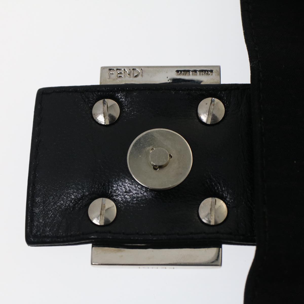 FENDI Mamma Baguette Shoulder Bag Nylon Black 51454
