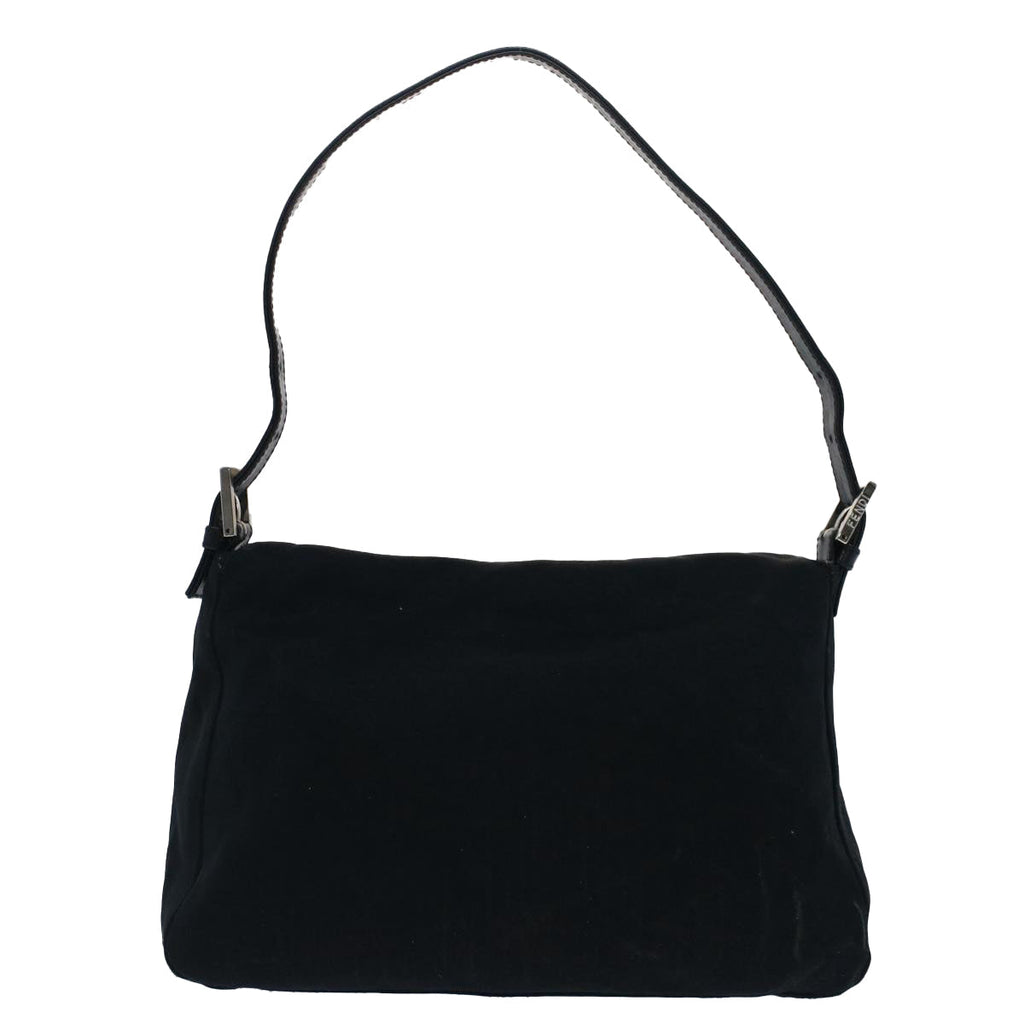 FENDI Mamma Baguette Shoulder Bag Nylon Black 51454