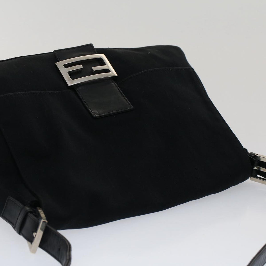 FENDI Mamma Baguette Shoulder Bag Nylon Black 51454