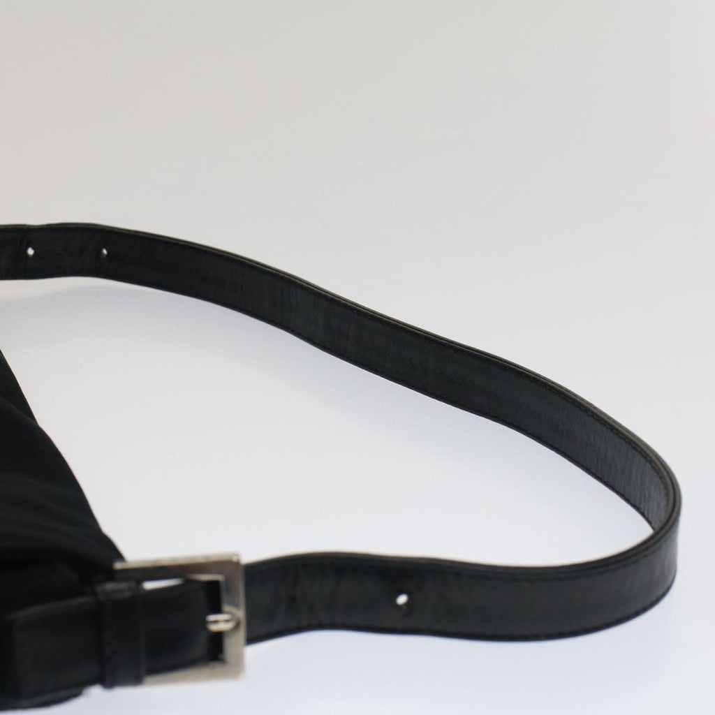 FENDI Mamma Baguette Shoulder Bag Nylon Black 51454