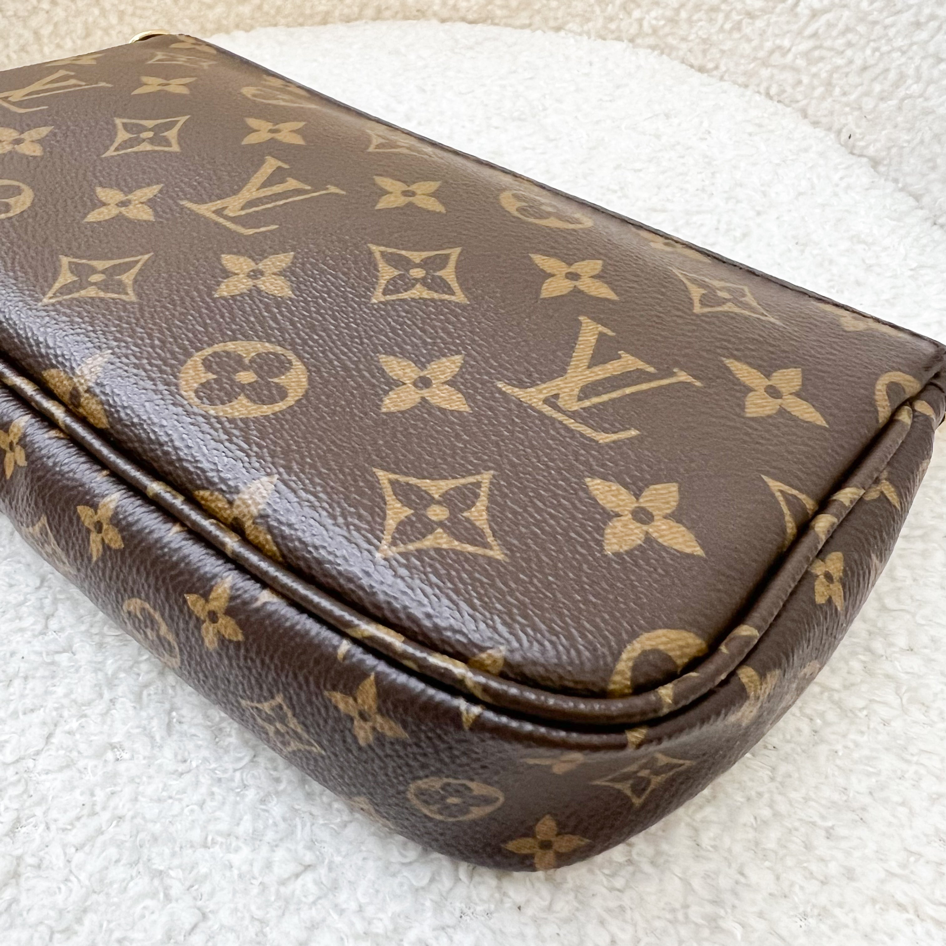 LV Multi Pochette Accessoires MPA Larger Pochette in Monogram Canvas GHW + LV Short Leather Strap