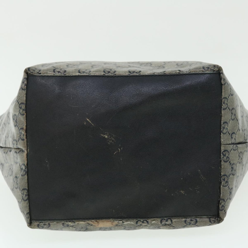 GUCCI GG Crystal Shoulder Bag Coated Canvas Navy Silver 131230 51637