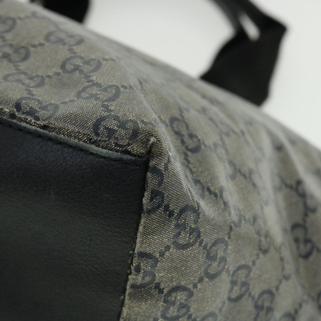 GUCCI GG Crystal Shoulder Bag Coated Canvas Navy Silver 131230 51637