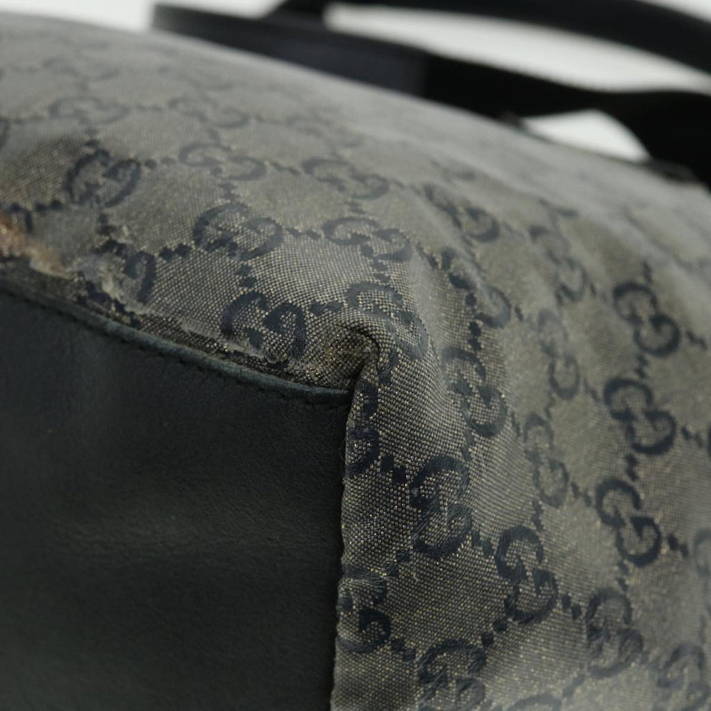 GUCCI GG Crystal Shoulder Bag Coated Canvas Navy Silver 131230 51637
