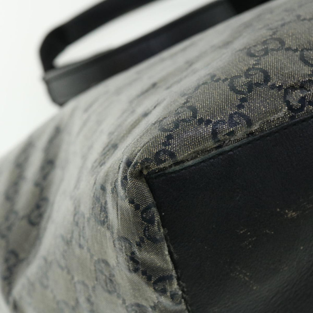 GUCCI GG Crystal Shoulder Bag Coated Canvas Navy Silver 131230 51637