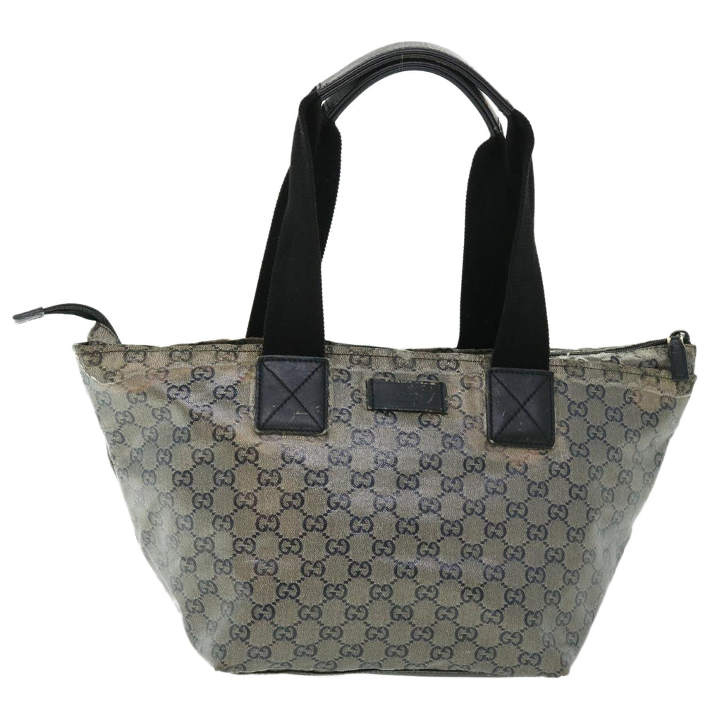 GUCCI GG Crystal Shoulder Bag Coated Canvas Navy Silver 131230 51637