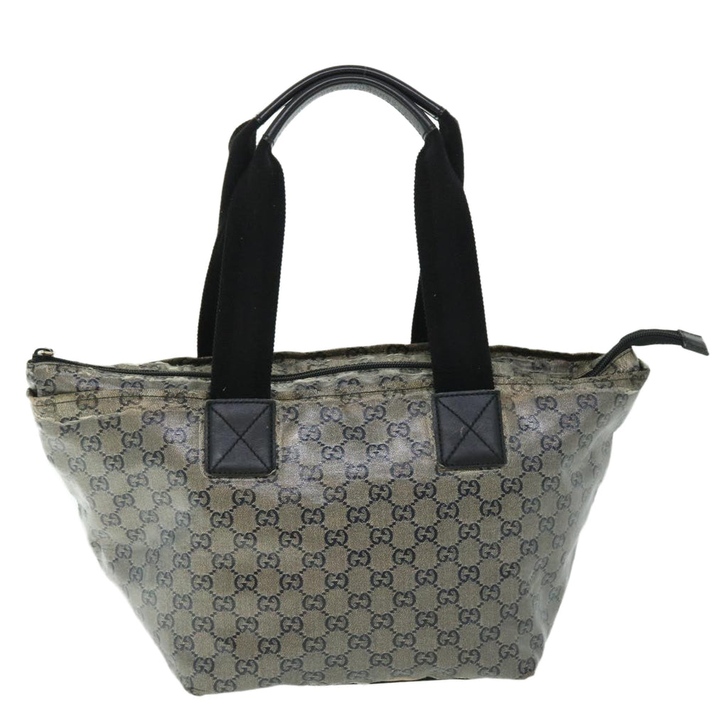 GUCCI GG Crystal Shoulder Bag Coated Canvas Navy Silver 131230 51637