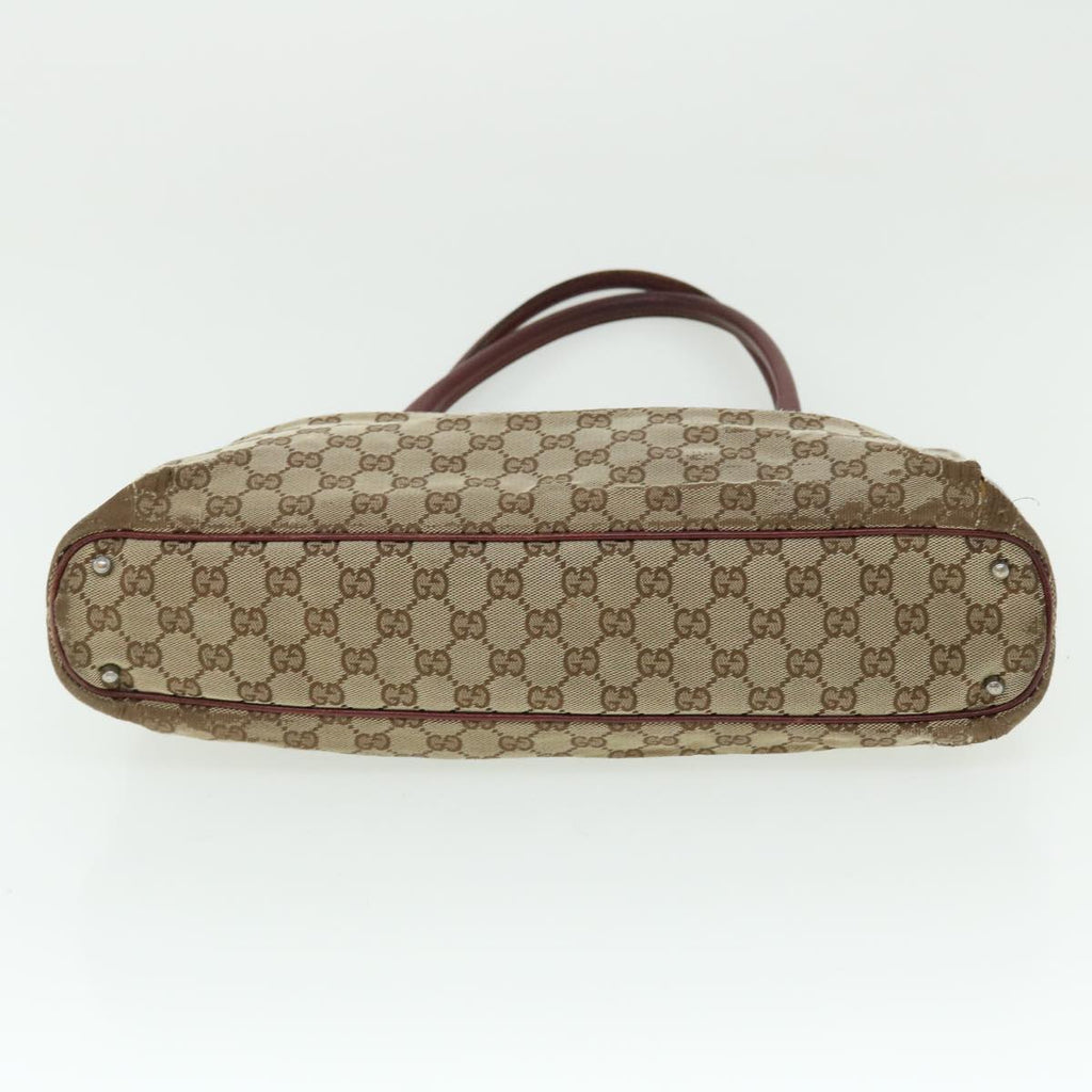 GUCCI GG Canvas Tote Bag Beige Red 113016 51639