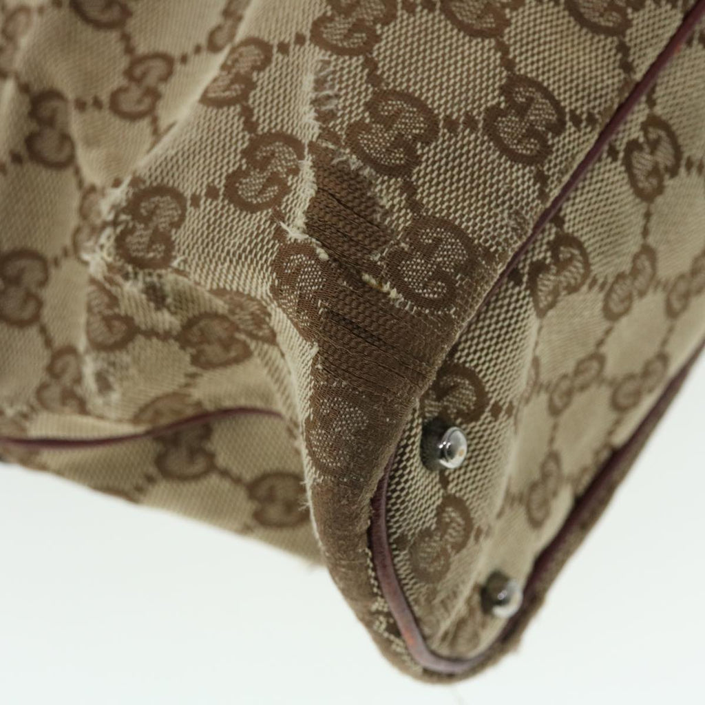 GUCCI GG Canvas Tote Bag Beige Red 113016 51639