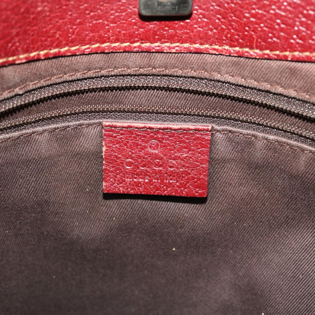GUCCI GG Canvas Tote Bag Beige Red 113016 51639