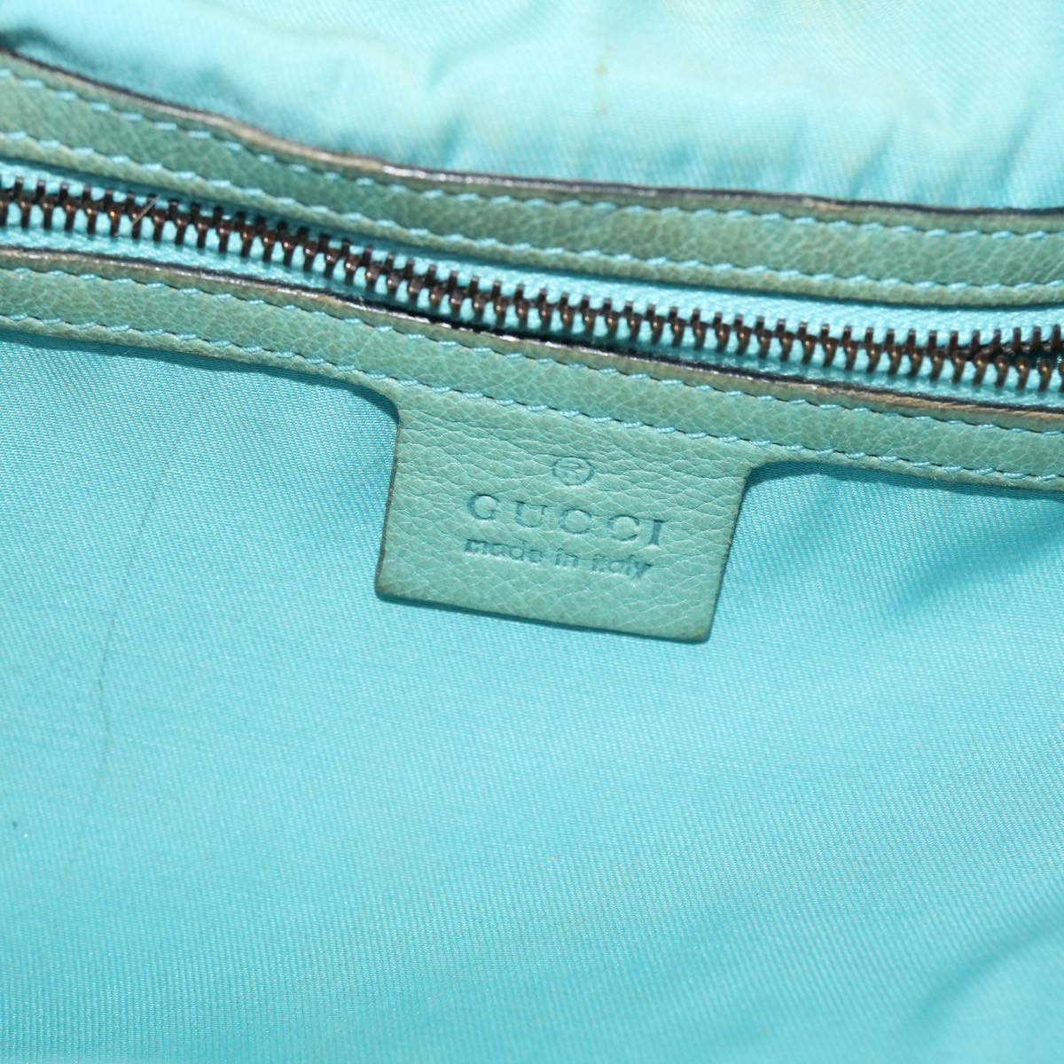GUCCI Bamboo Hand Bag Leather Light Blue 124290 51648
