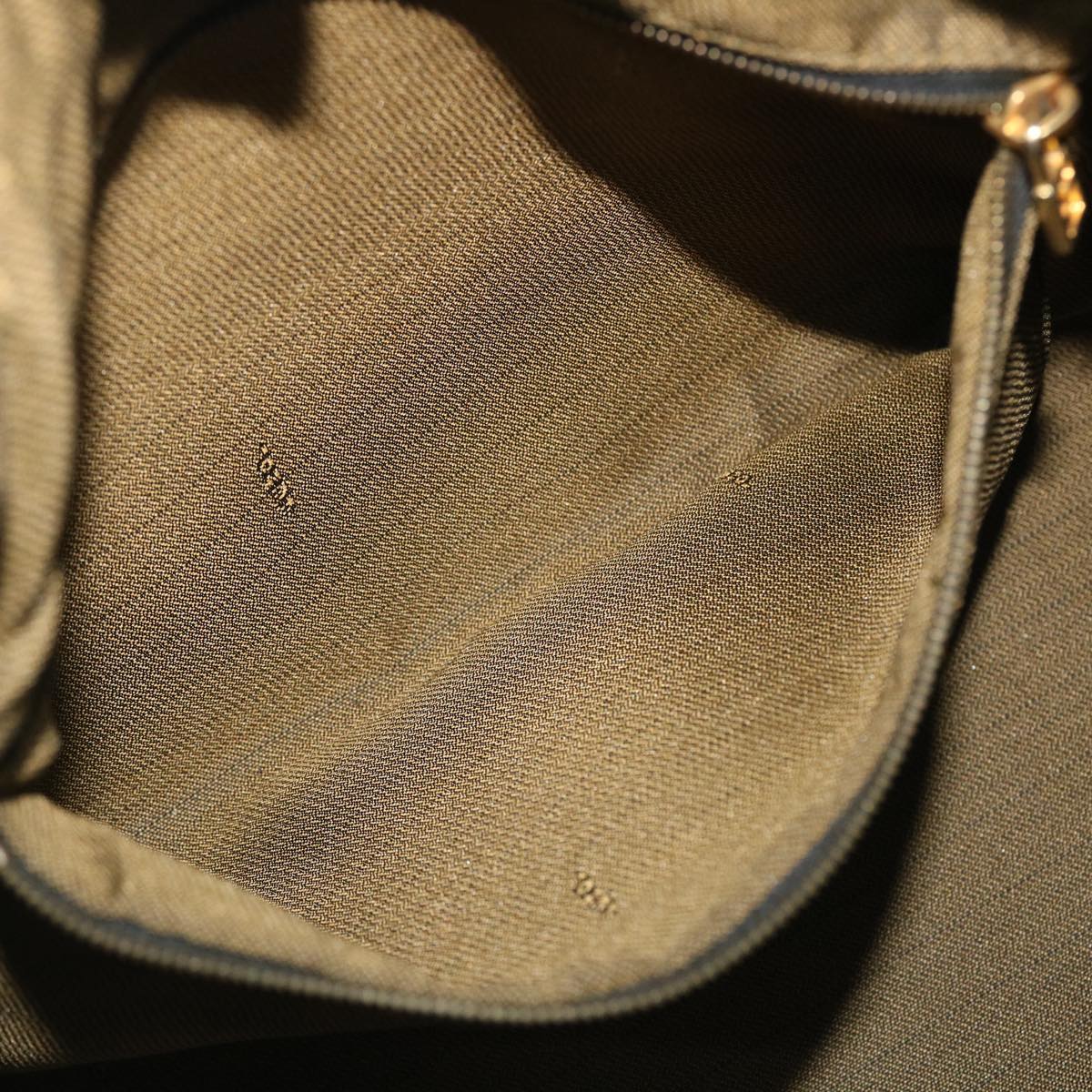 FENDI Zucca Canvas Vanity Hand Bag Nylon Leather Brown Black 51654