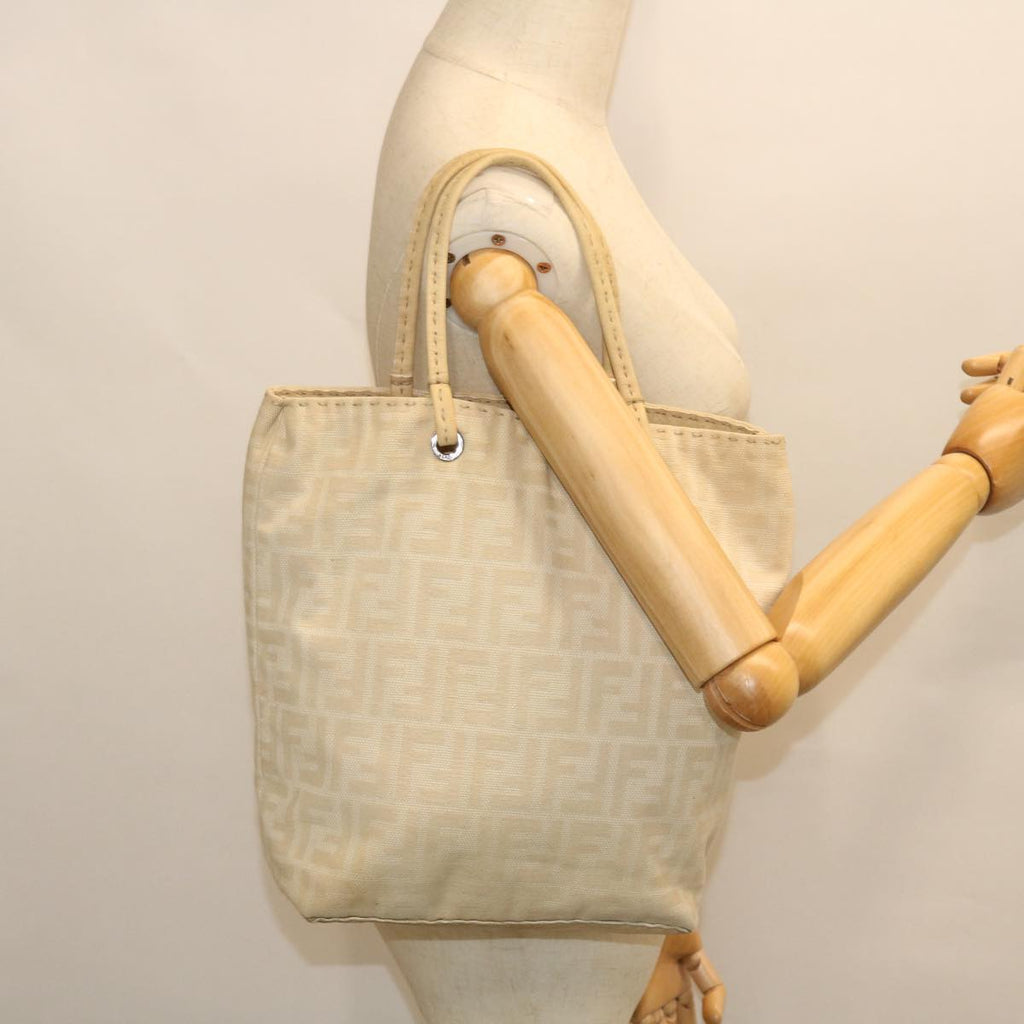 FENDI Zucca Canvas Celeria Tote Bag Beige 51655