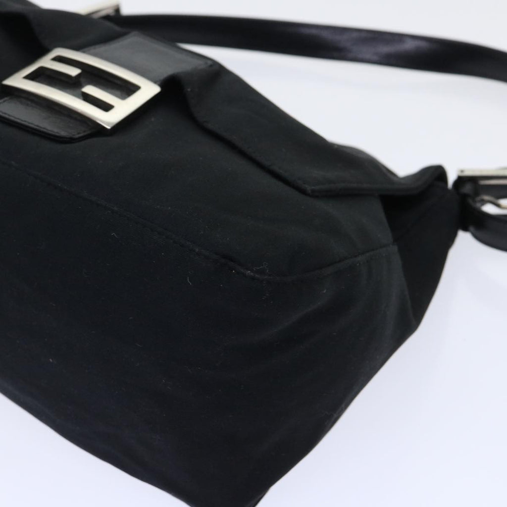 FENDI Mamma Baguette Shoulder Bag Nylon Black 51656