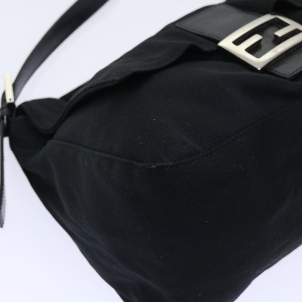 FENDI Mamma Baguette Shoulder Bag Nylon Black 51656