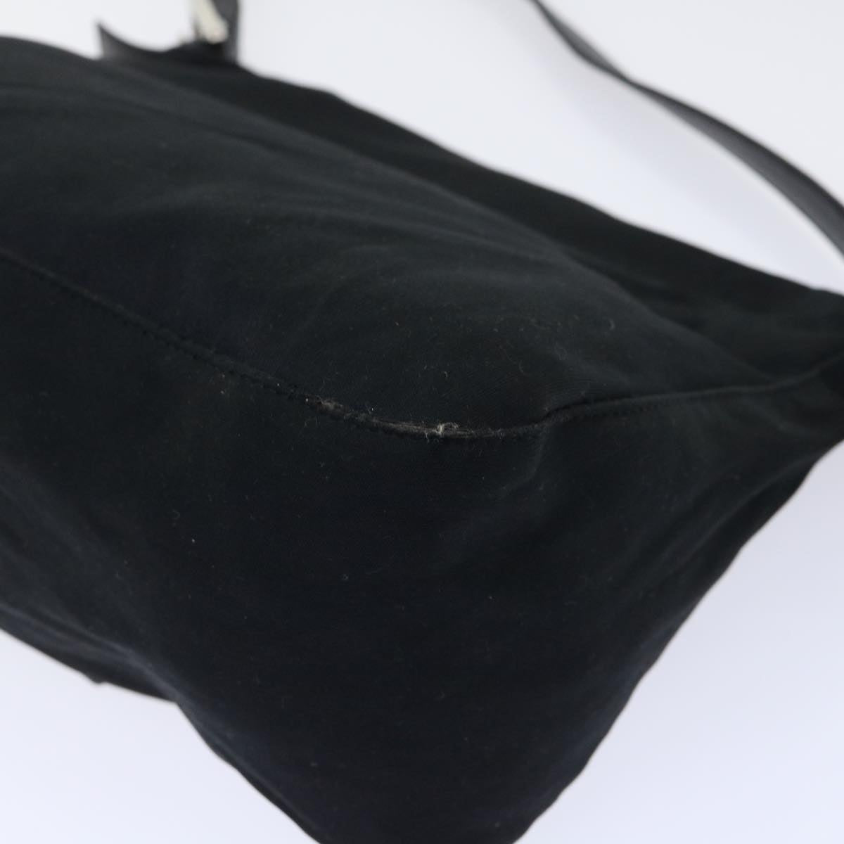 FENDI Mamma Baguette Shoulder Bag Nylon Black 51656