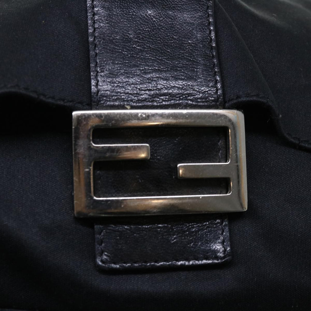 FENDI Mamma Baguette Shoulder Bag Nylon Black 51656