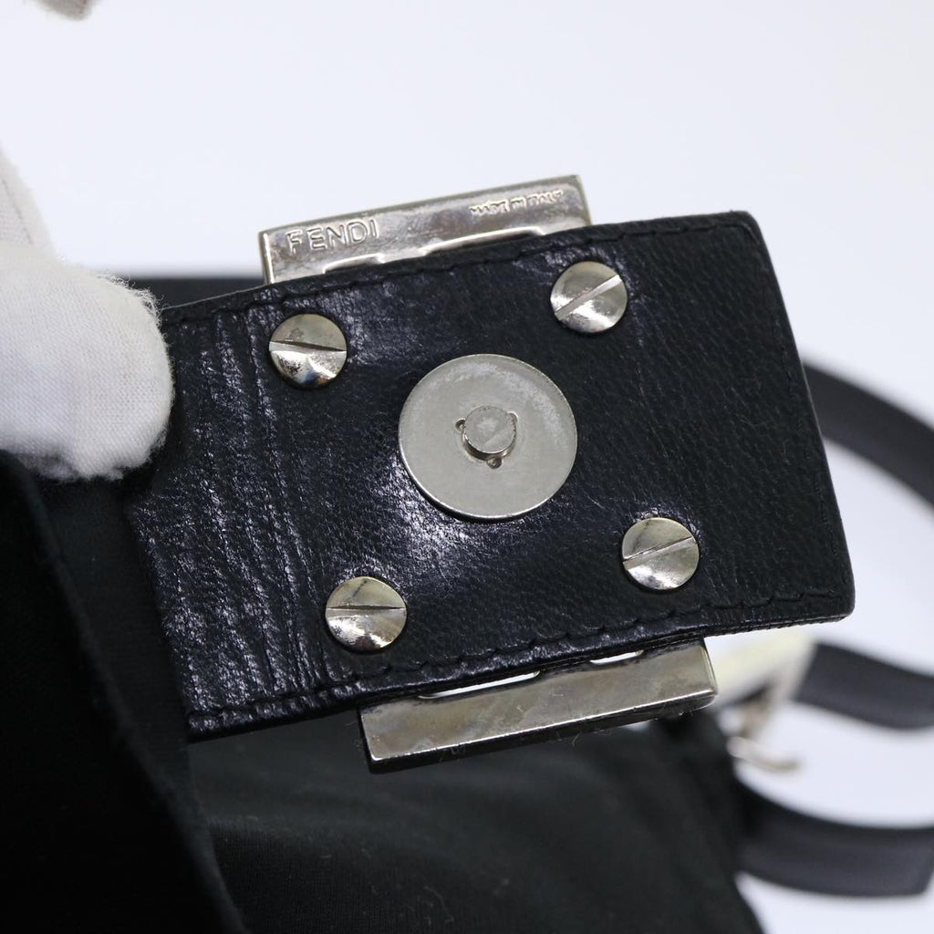 FENDI Mamma Baguette Shoulder Bag Nylon Black 51656