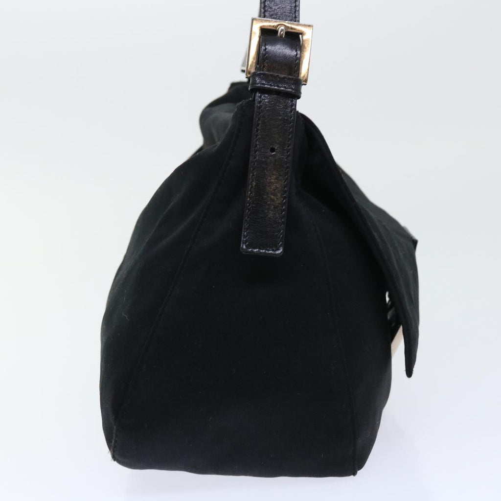 FENDI Mamma Baguette Shoulder Bag Nylon Black 51656