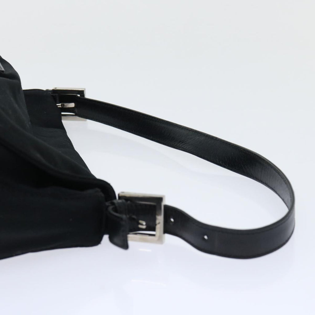 FENDI Mamma Baguette Shoulder Bag Nylon Black 51656