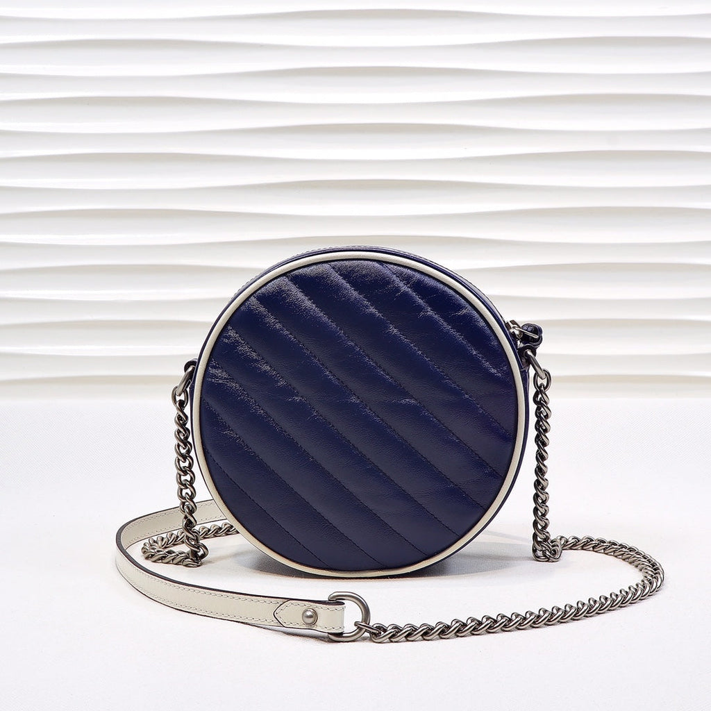 Glami Marmont Mini Round Shoulder Bag Blue For Women 7in/18cm Glami