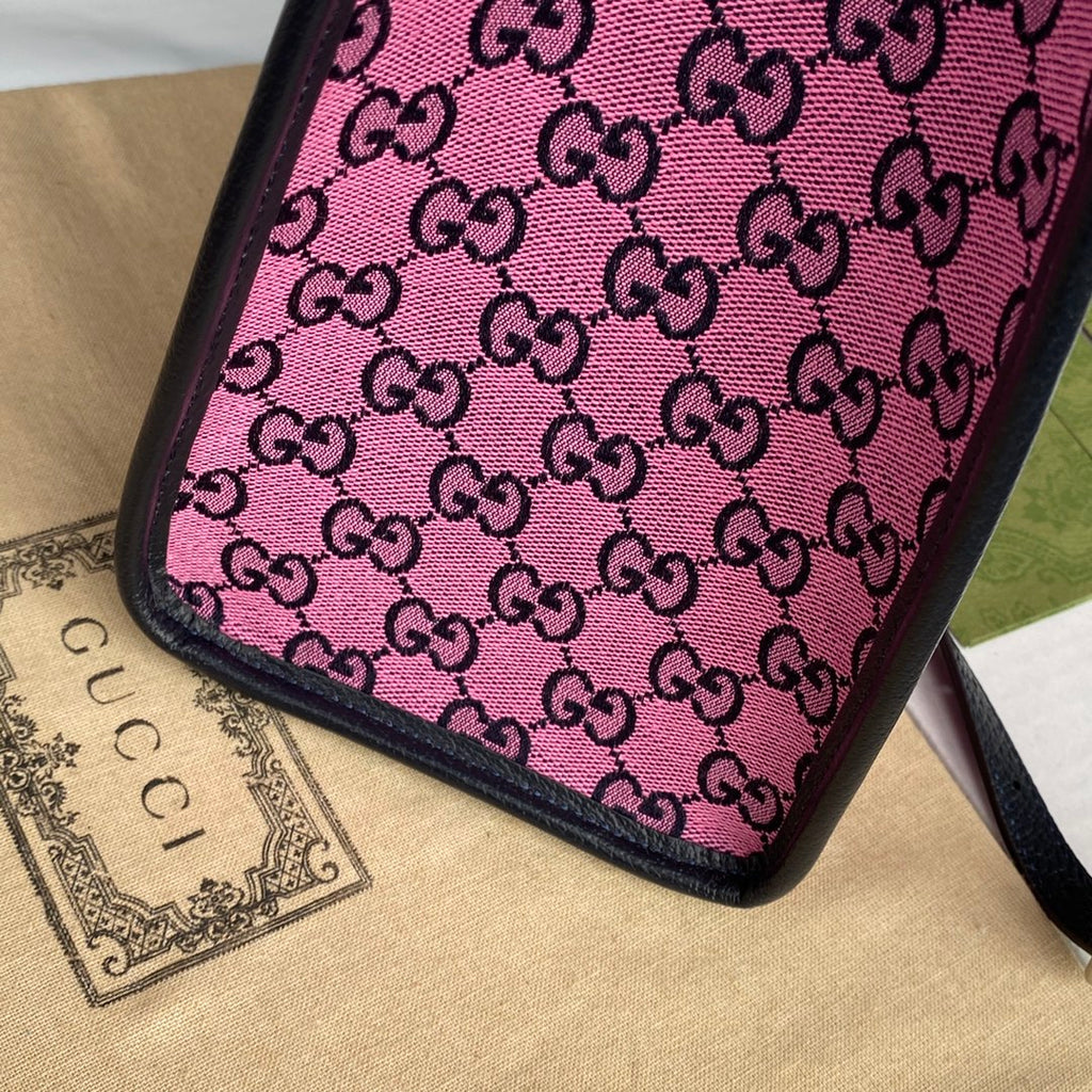gg Small Tote Bag With Interlocking G In Pink And Blue gg Canvas For Women 12in/31cm gg