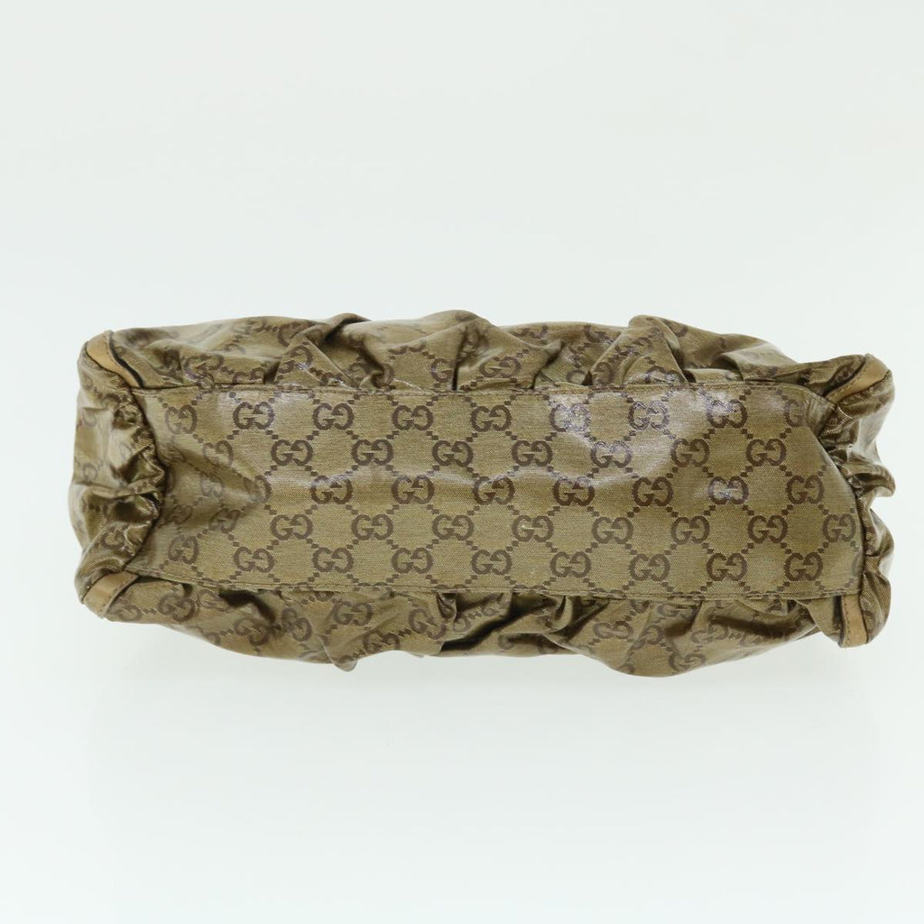 GUCCI GG Crystal Canvas Shoulder Bag Coated Canvas Gold Tone 190525 51845