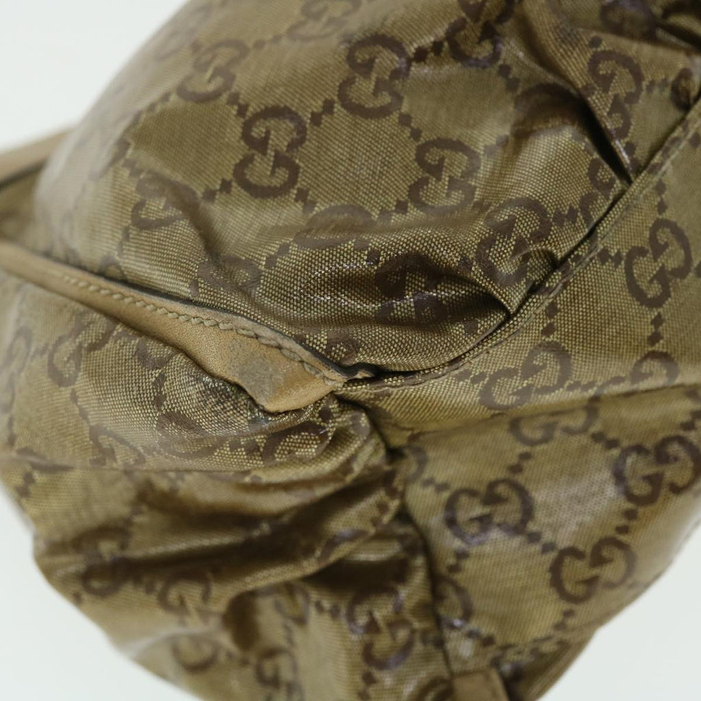 GUCCI GG Crystal Canvas Shoulder Bag Coated Canvas Gold Tone 190525 51845