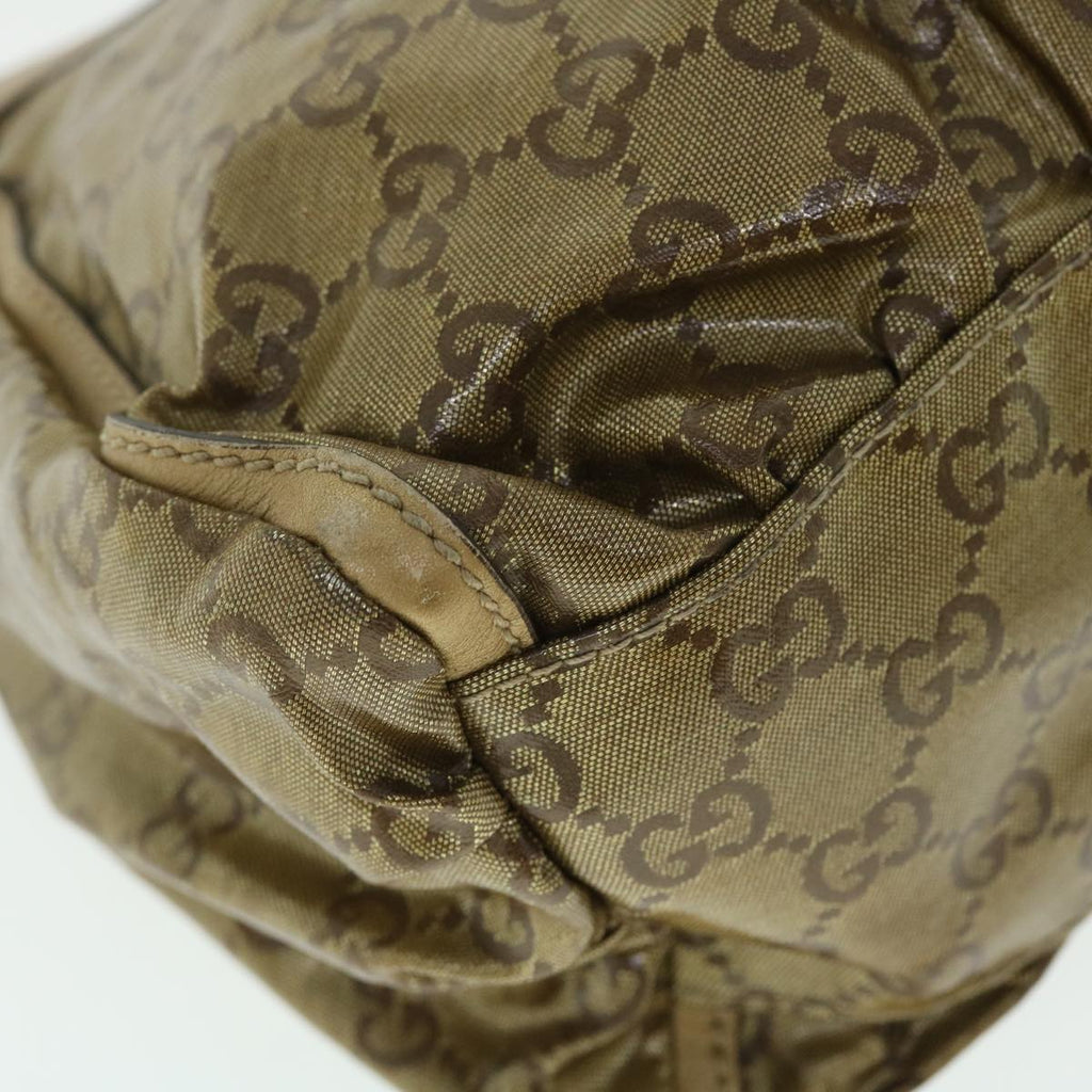 GUCCI GG Crystal Canvas Shoulder Bag Coated Canvas Gold Tone 190525 51845