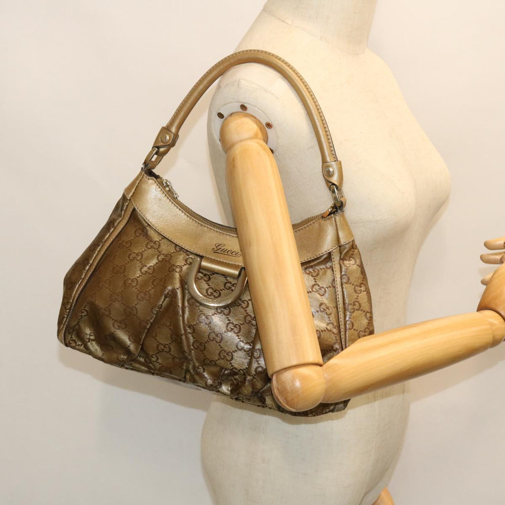 GUCCI GG Crystal Canvas Shoulder Bag Coated Canvas Gold Tone 190525 51845